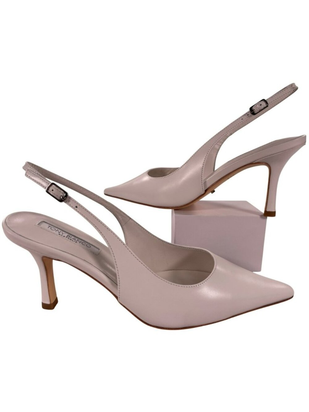 Tony Bianco Samar Milk Capretto Leather Slingback Heels Women's Sz 7.5 $170 NEW